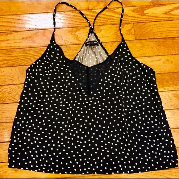 Kendall & Kylie slinky silk & mesh polka dot top S - Picture 1 of 4